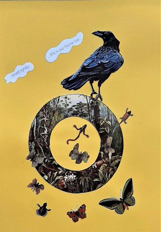 Alison Keenan_Avian Fables 6_Tread lightly_8 x 11 inches_mixed media