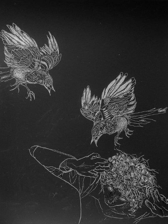 AlisonKeenan_Chaos_DrawingOnBlackScratchBoard_9x12in